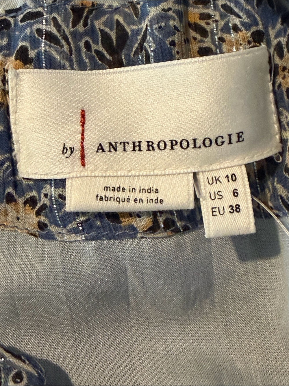 Anthropologie Kira Off-the-Shoulder-SZ 6-Blue Shimmer Peasant Dress Stretchy$198 - Picture 13 of 14
